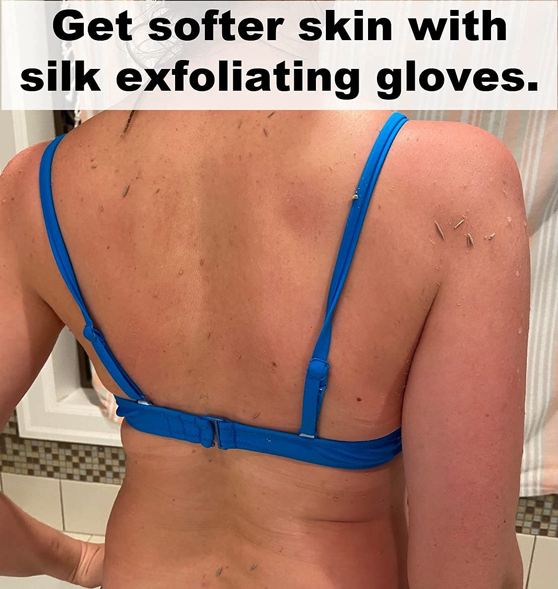 WATCH ME GLOW Silk Exfoliating Glove 100% Turkish Silk DEEP EXFOLIATING Body Scrubber Dead Skin Removal Body Exfoliator SMOOTHS SKIN and Keratosis Pilaris Exfoliating Mitt