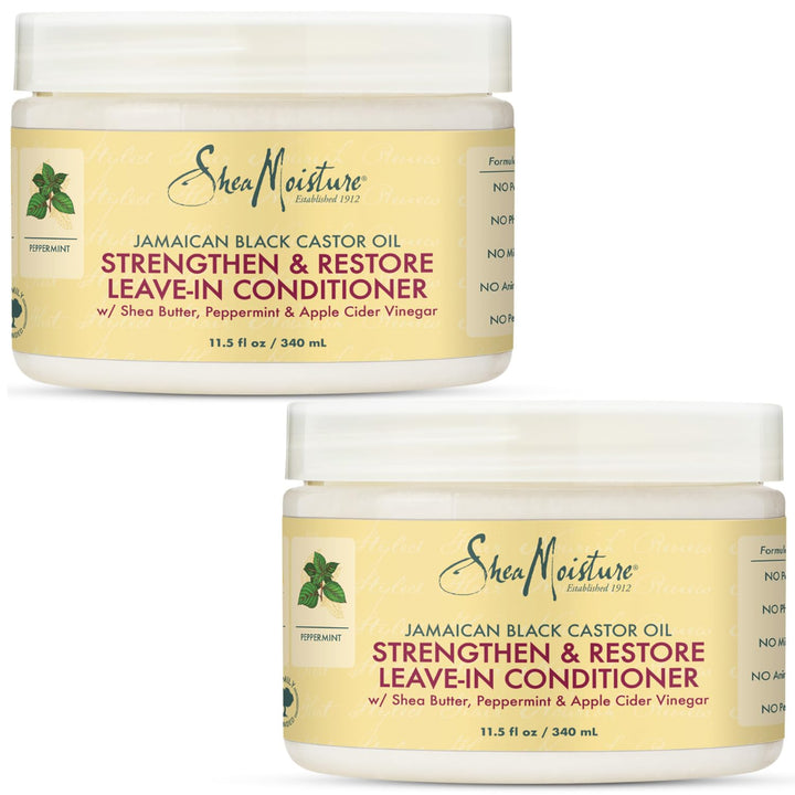 SHEA MOISTURE Strengthen & Restore Leave-In Conditioner For Oily Hair, 16 Ounce (Pack Of 2)