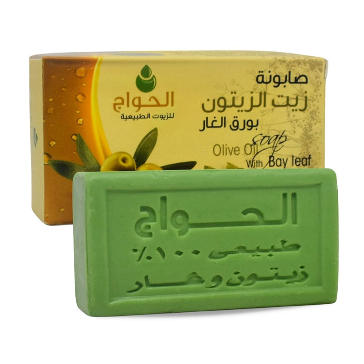 Elhawag Olive Oil Soap With Bay Leaf Natural Pure Egyptian Traditional Skin Face Body Hair Moisturizer El Hawag (Net Weight : 1 Pack = 4.05 oz / 115 gm)