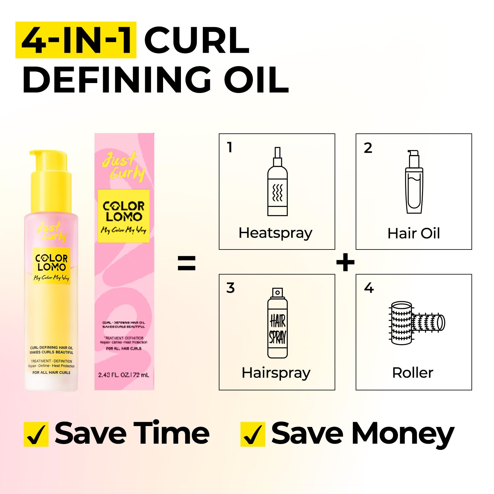 COLORLOMO Styling & Curl Defining Oil Serum | 24-Hour Touchable Hold Hair Oil for Natural & Styled Curly Hair l Heat Thermal Protection, Creates Smooth, Shiny, Lightweight Hair