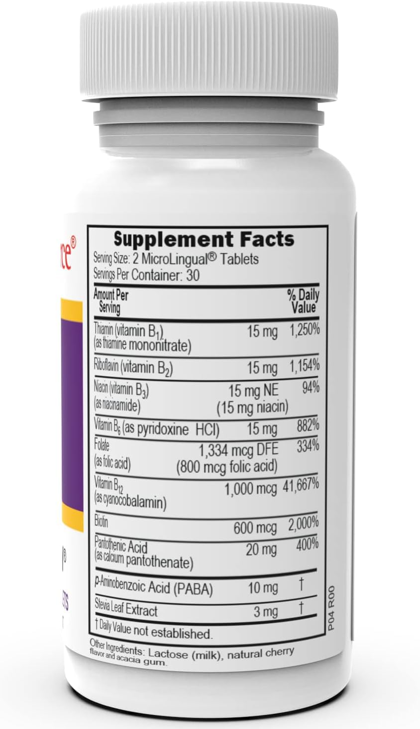 Superior Source Women’s B Complex, Quick Dissolve MicroLingual Tablets, 60 Ct, B12 (1000 mcg) + B1, B2, B3, B5, B6, B7 & Folic Acid (B9), Stress, Heart & Immune Support, Increased Metabolism, Non-GMO