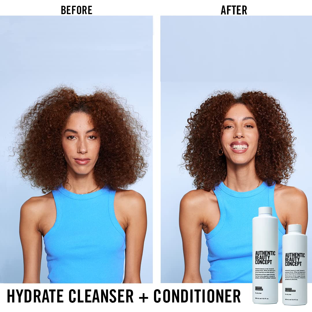 Authentic Beauty Concept Hydrate Conditioner | Normal To Dry or Curly Hair | Adds Moisture & Shine | Vegan & Cruelty-free | Silicone-free | 8.4 fl. oz.