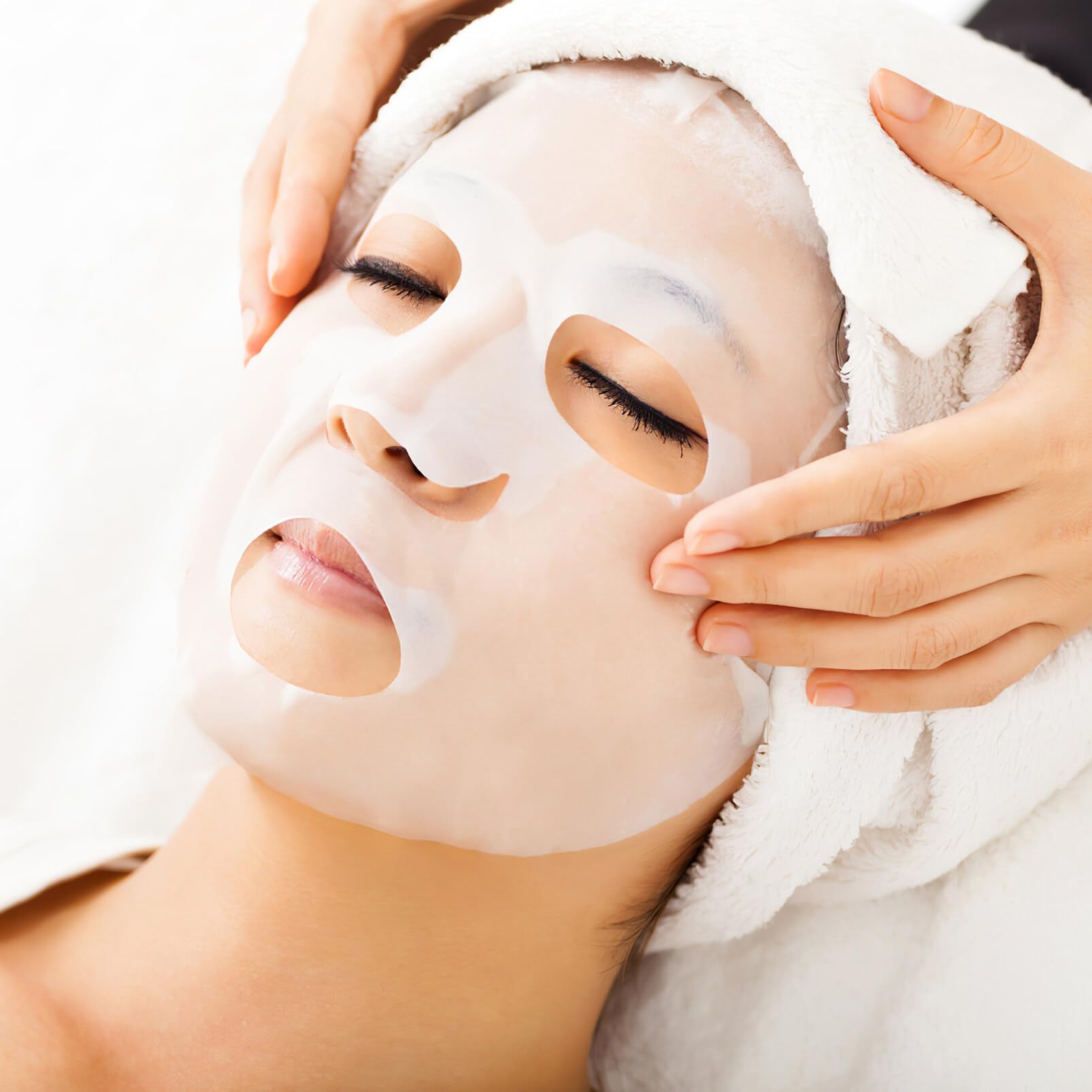 Frcolor 100 Pcs Enlarged Cotton Facial Mask Sheets DIY Cosmetic Face Skin Care Mask