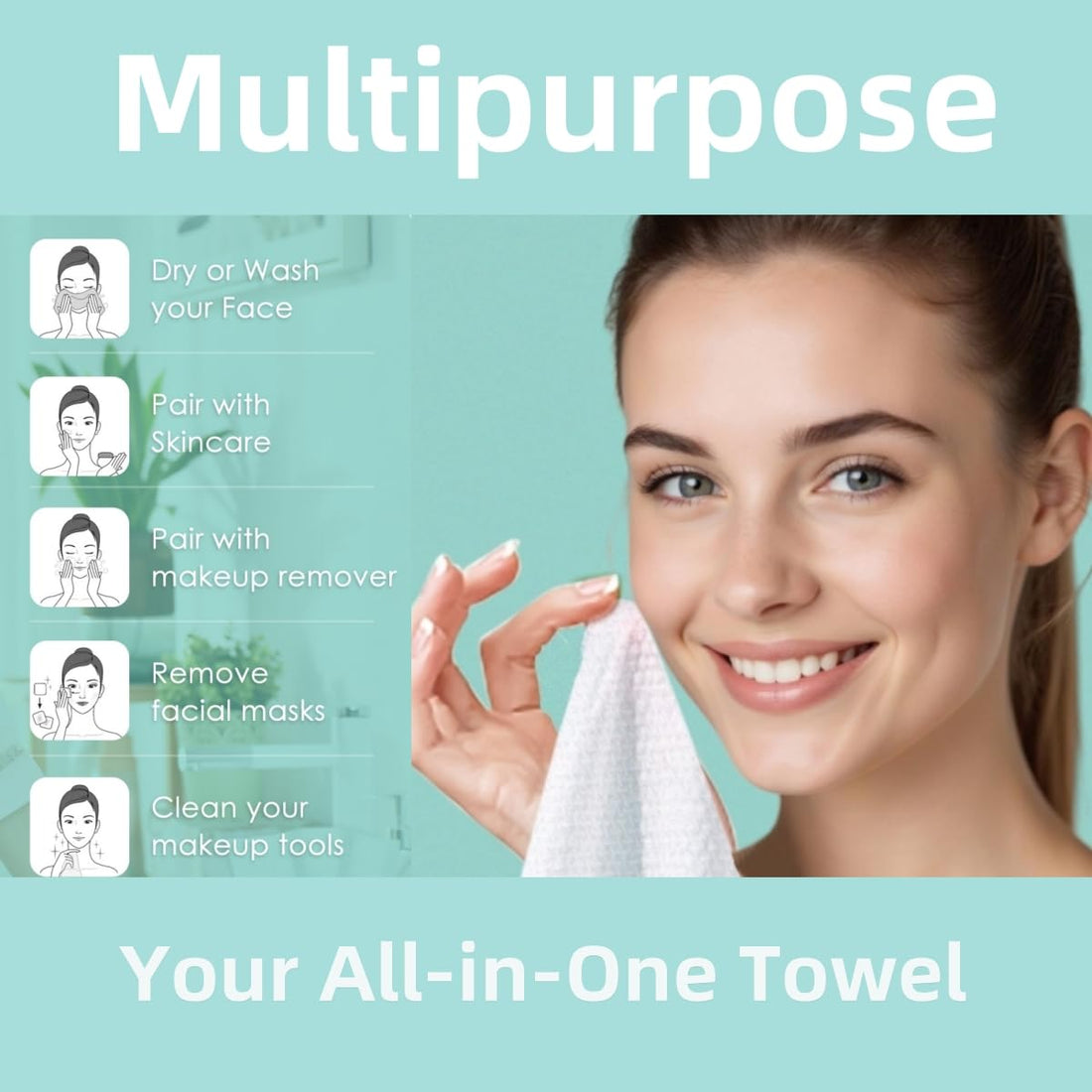 Ditoi Disposable Face Towels,Ultra Soft &Thick Face Dry Wipes for Makeup Removal & Skincare,Vscose Fiber Facial Coths for Women Daily Cleansing,60 Count