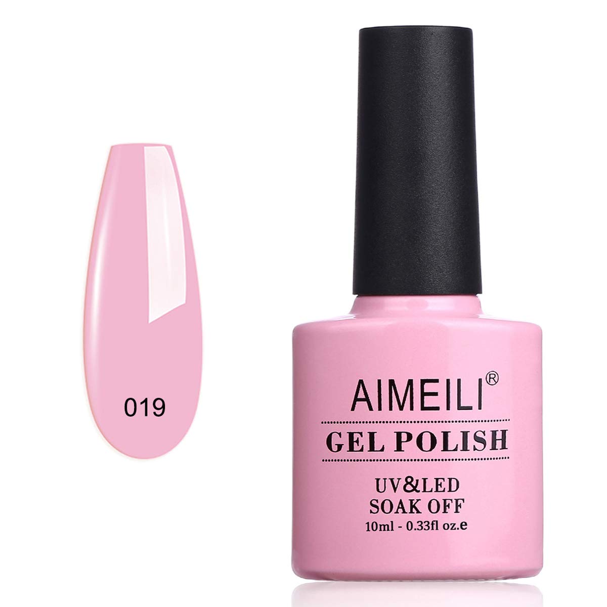 AIMEILI Soak Off U V LED Hema Free Pink Gel Nail Polish - Cake Pop (019) 10ml