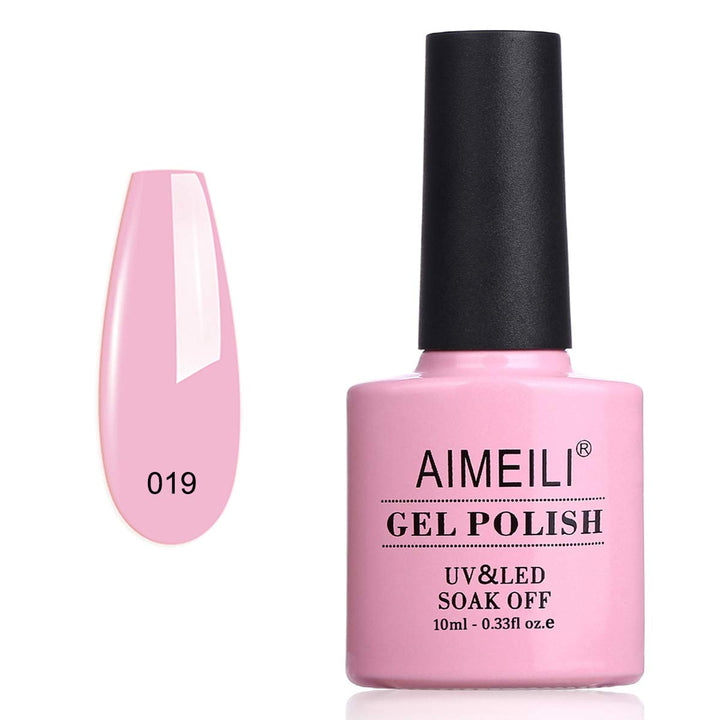 AIMEILI Soak Off U V LED Hema Free Pink Gel Nail Polish - Cake Pop (019) 10ml