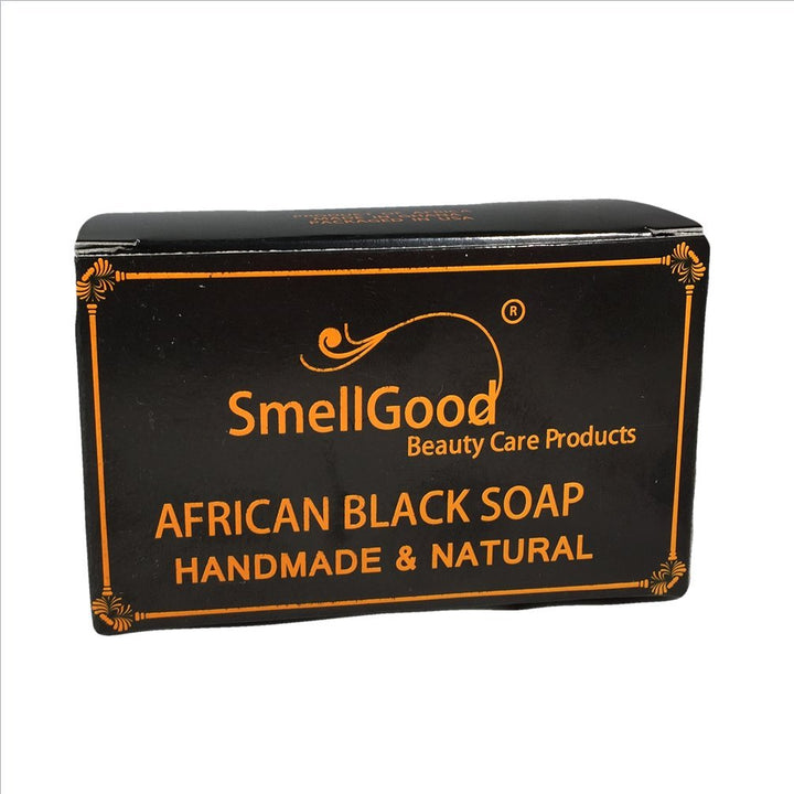 SmellGood - African Black Soap, totally natural, best quality, raw and organic soap, great for body and face wash, imported from Ghana, 8oz bar