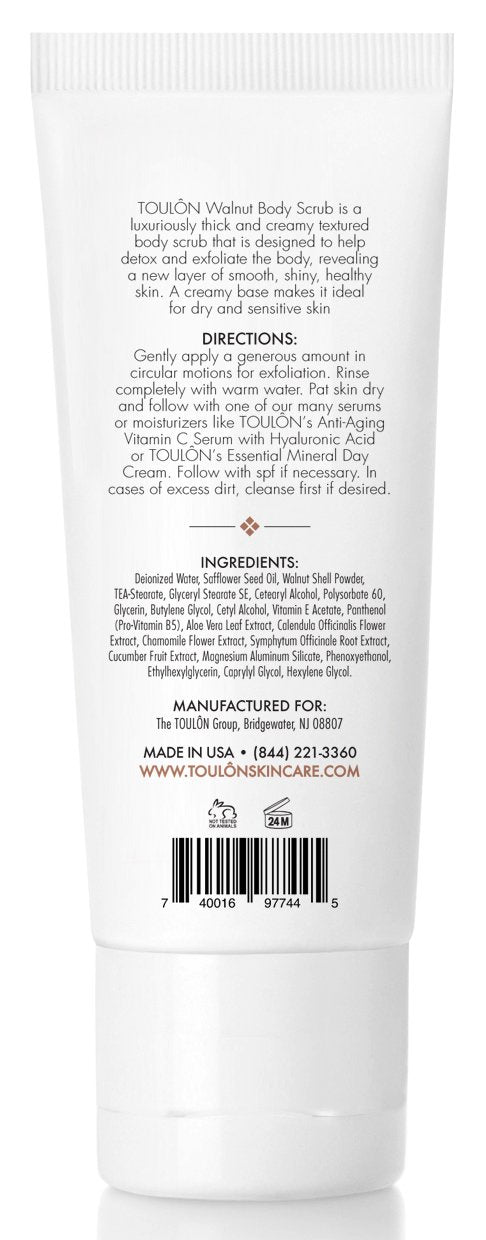 Exfoliating Scrub Face and Body; Walnut Facial Exfoliator. Great Exfoliant for Women or Men. Free Gift / No Risk