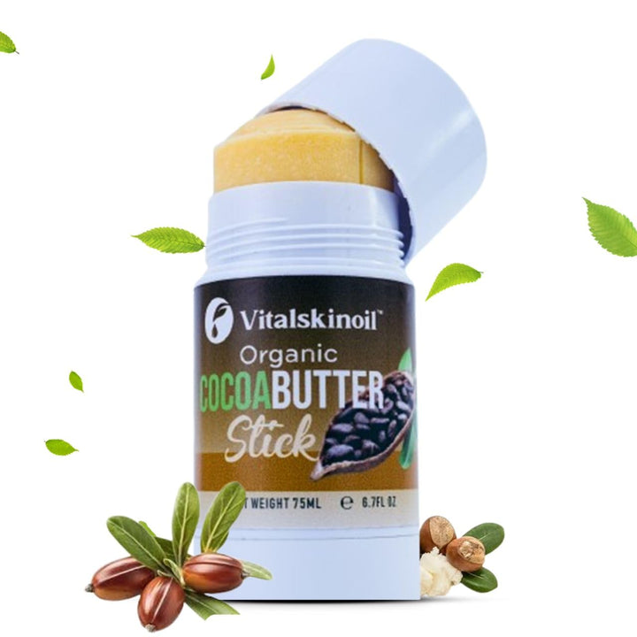 VITALSKINOIL Organic Cocoa Butter Body swivel Stick, Belly Butter Stick, Heel Balm, Travel Lotion, 6.7 fl oz