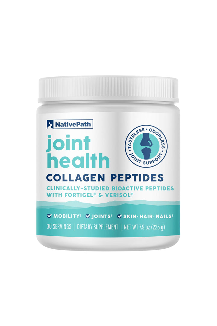 NativePath Joint Health Collagen Peptides, Type 1 & 3 Peptides, with Fortigel and Verisol, 7.9 Ounce, 30 Servings