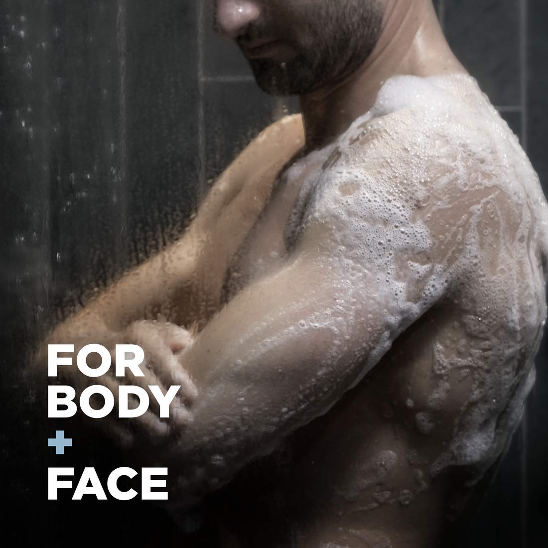 DOVE MEN + CARE Shower Tool For Stronger, Healthy-Feeling Skin Active Clean Scrubs and Exfoliates for a Deeper Clean With Body Wash, 4 Pack