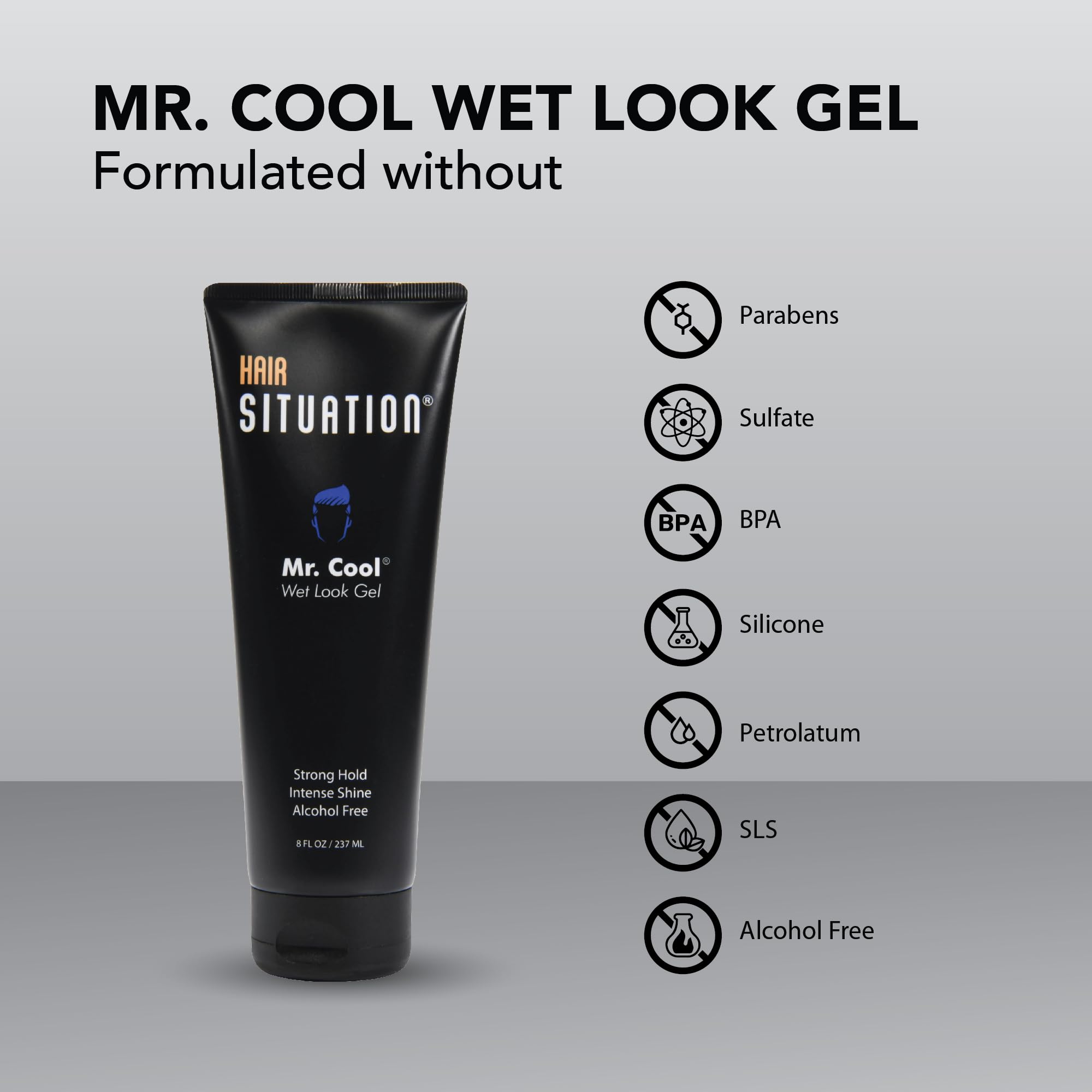 Mr Cool Wet Look Intense Shine Alcohol Free Hair Gel