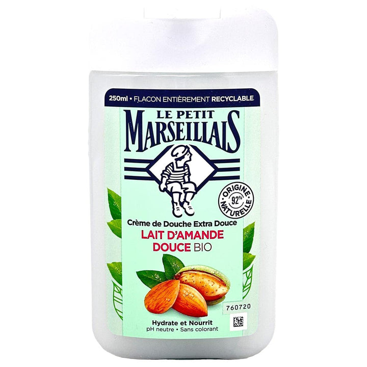 Le Petit Marseillais 1 Bottle of Body Wash Your Choice, French Shower Cream 6 Varieties 250ml (8.4oz) (Lait d'Amande Douce (Sweet Almond Milk))