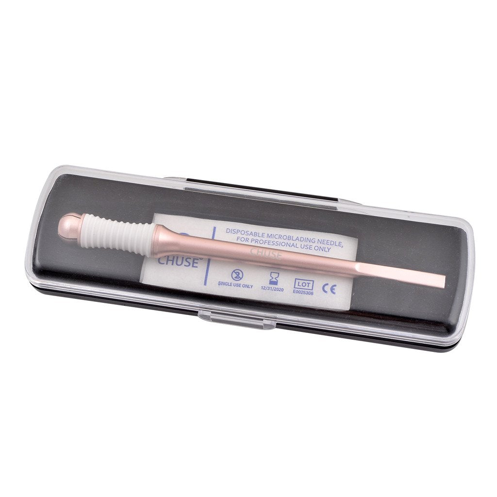 Chuse M99 Gold Eyebrow Microblading Pens Permanent Makeup Manual Tattoo Pen With Appearance Patent Design,High End Packing and 4 Microblade Needles Free