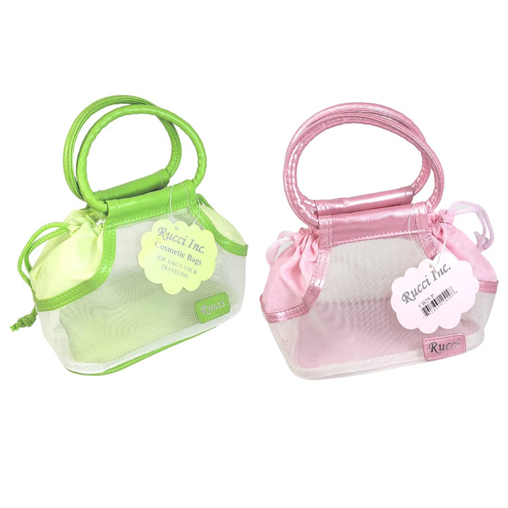 Rucci Cosmetic Bag, Pink Mesh