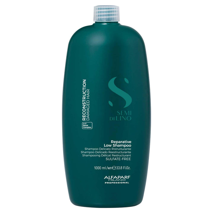 Alfaparf Milano Semi di Lino Reconstruction Reparative Sulfate Free Shampoo for Damaged Hair - Color Safe - Repairs, Restores Fiber & Elasticity - Paraben Free - Vegan (33.8 oz)