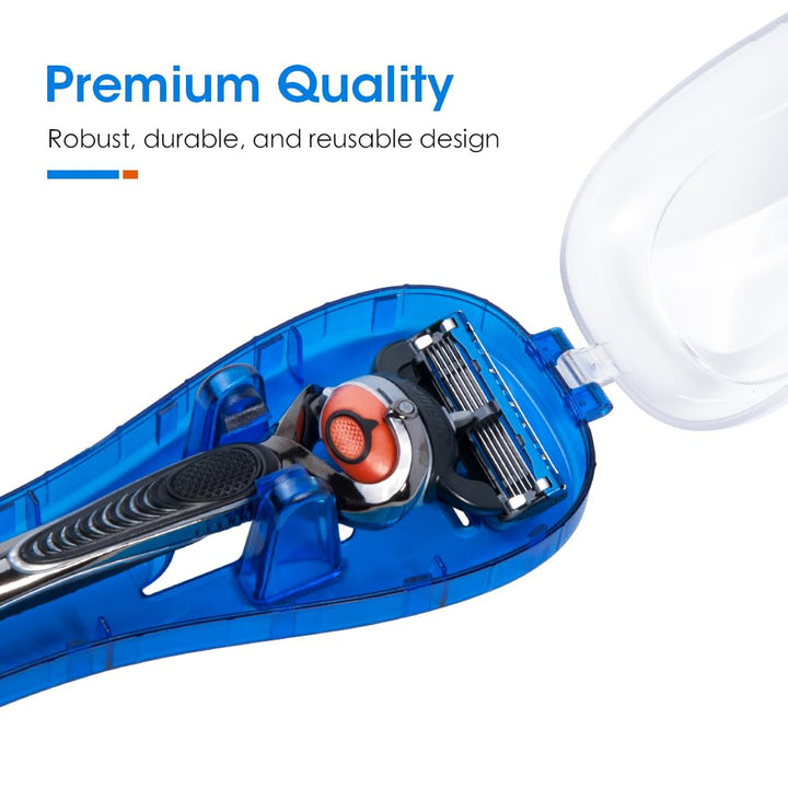 Nincha Manual Razor Travel Case Portable Plastic Manual Razor Trimmer Protector Blue