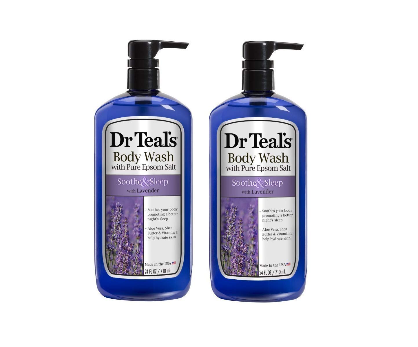 Dr. Teal's Ultra Moisturizing Body Wash, Soothe & Sleep with Lavender 24 fl oz (pack of 2)