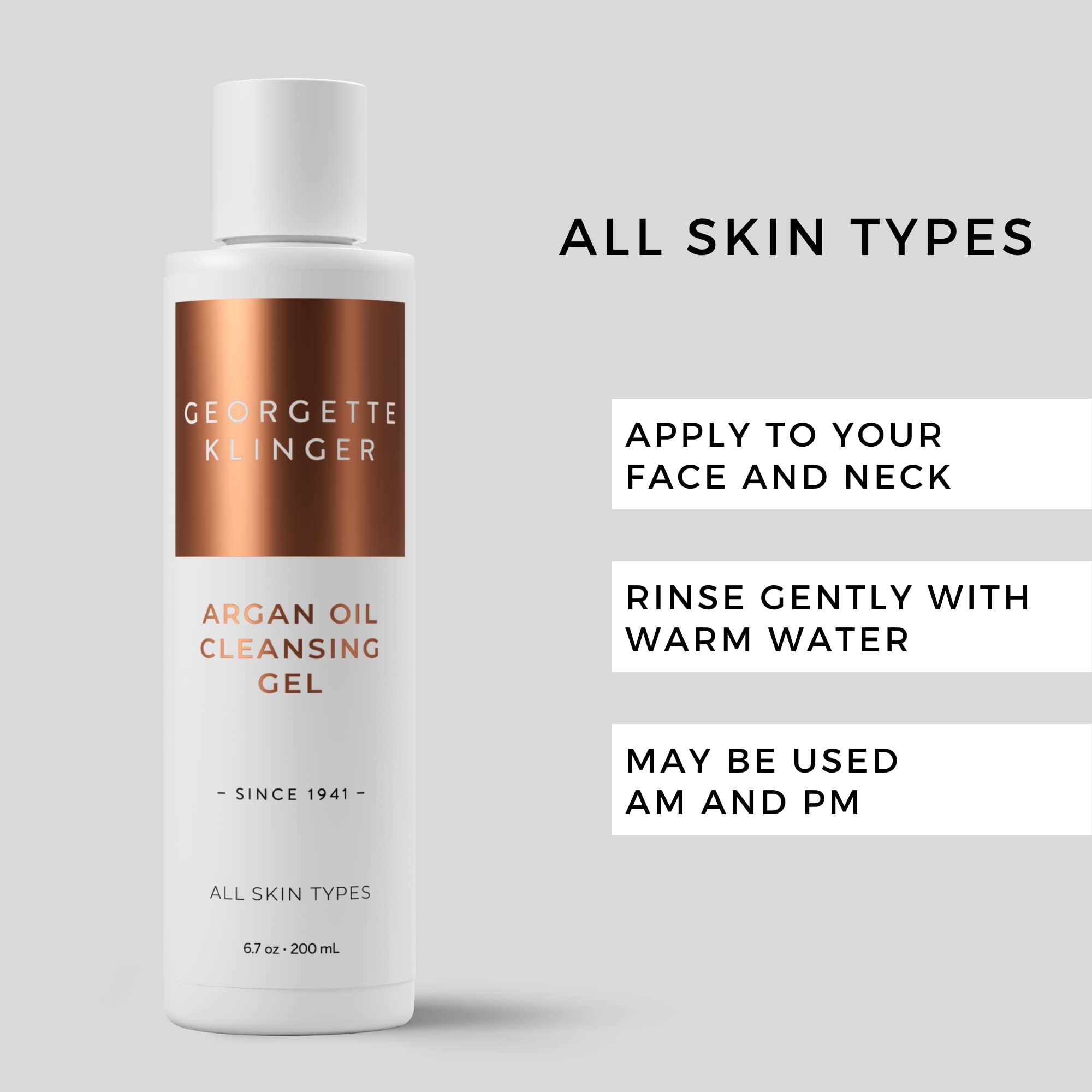 Georgette Klinger Argan Oil Cleansing Gel - Clarify Complexion with Botanicals & Purifying Cleansing Oils