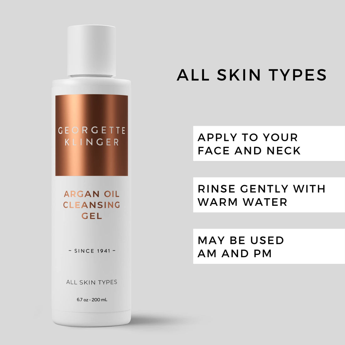 Georgette Klinger Argan Oil Cleansing Gel - Clarify Complexion with Botanicals & Purifying Cleansing Oils
