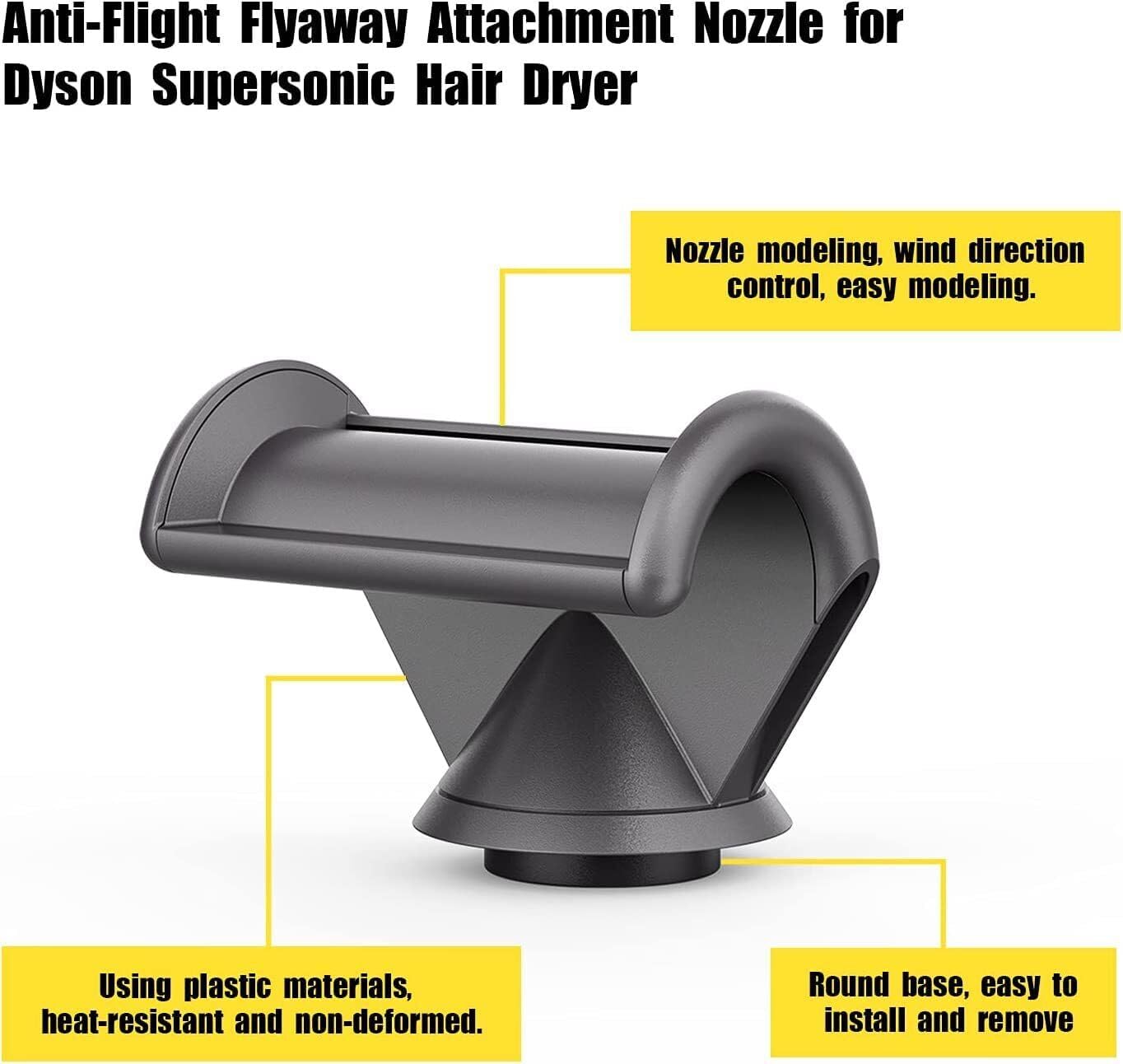 Chuancheng Flyaway Attachment Nozzle for Dyson Supersonic Hair Dryer HD01 02 03 04 08 Tool (Grey)