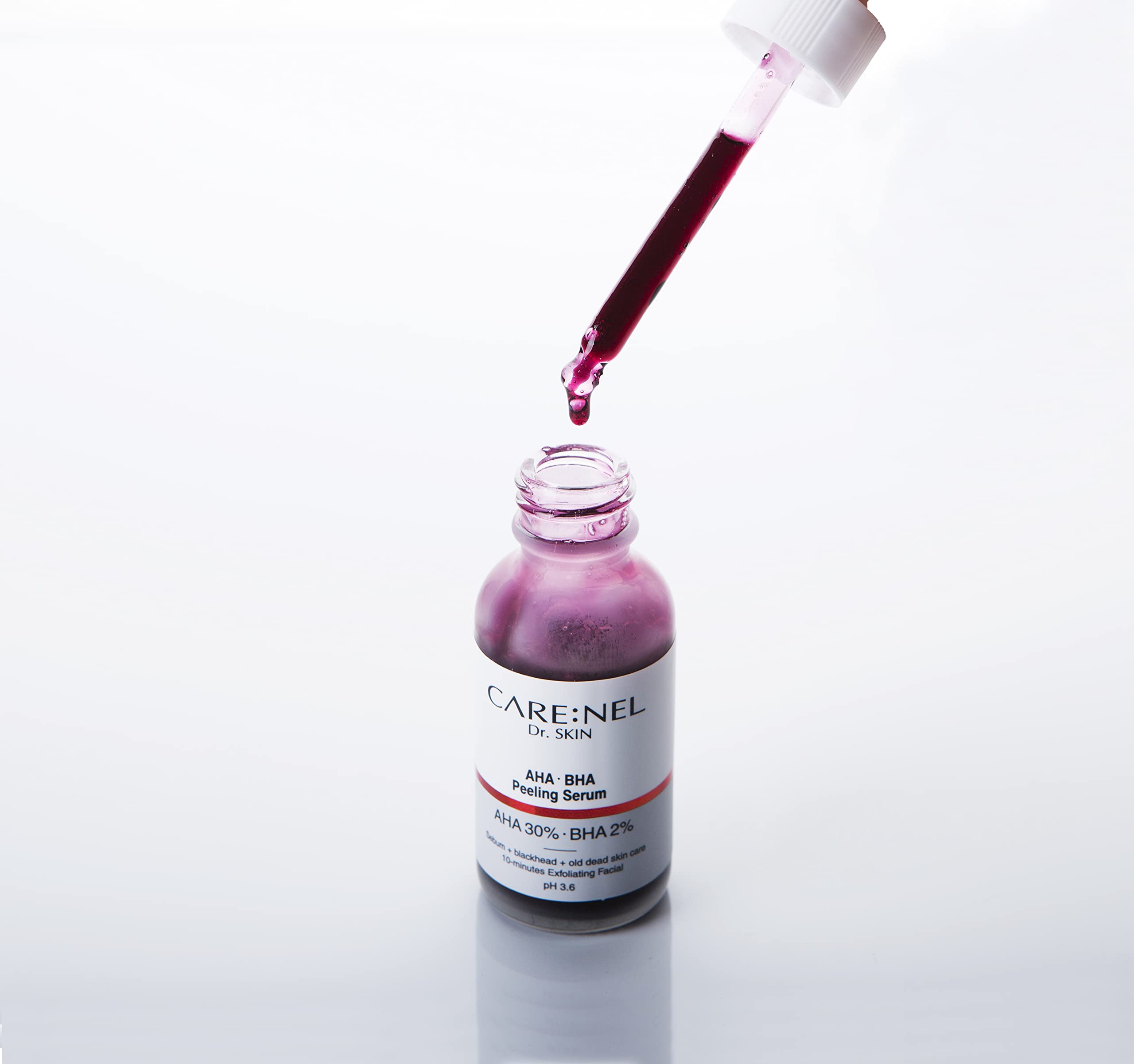 Peeling Solution AHA BHA Serum - Face Korean Skin Care Exfoliating & Hyaluronic Acid Vitamin - Night Treatment Anti Aging Hydrating Anti Wrinkle ph 3.6 (30ml, 1fl.oz.)