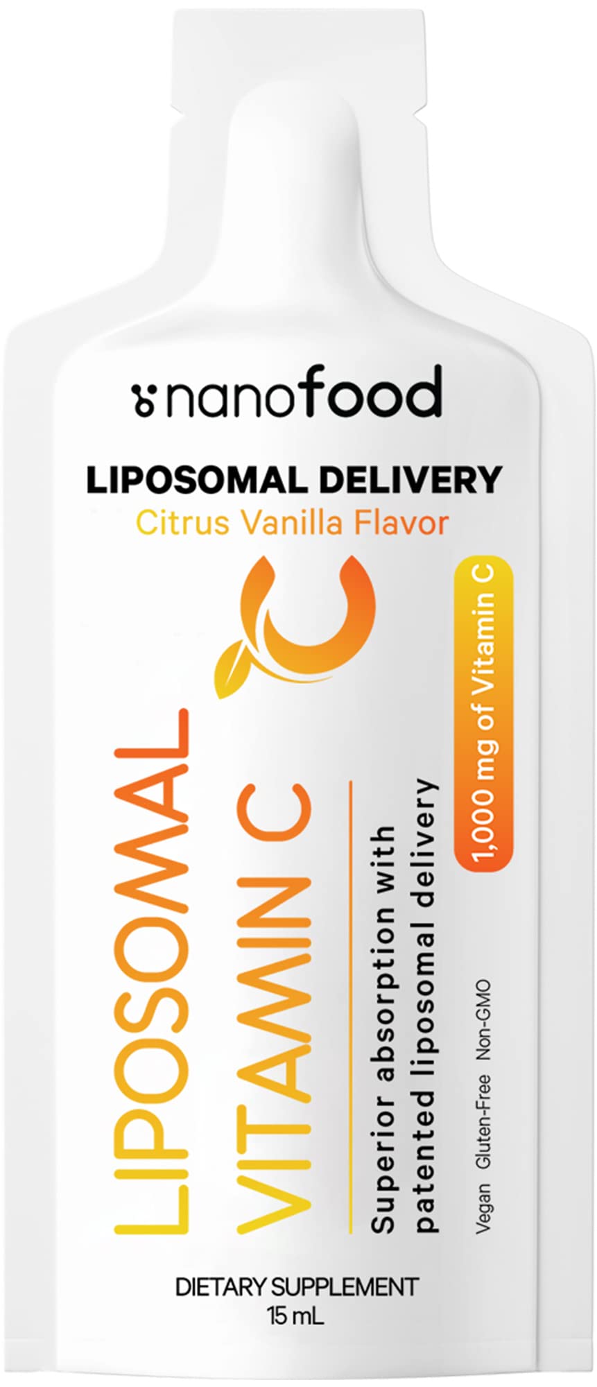 Codeage Liposomal Vitamin C Liquid 1000mg Vitamin C, 4000mg Essential Phospholipids, Supplement For Daily Immune Support, Liposomes For Absorption, Citrus Bioflavonoids, Vitamin E, Non-GMO, 32 Pouches