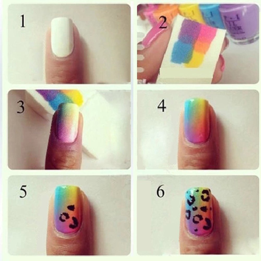 Yueton Pack of 24 Nail Art Soft Sponge Polish Transfer DIY Manicure Tool