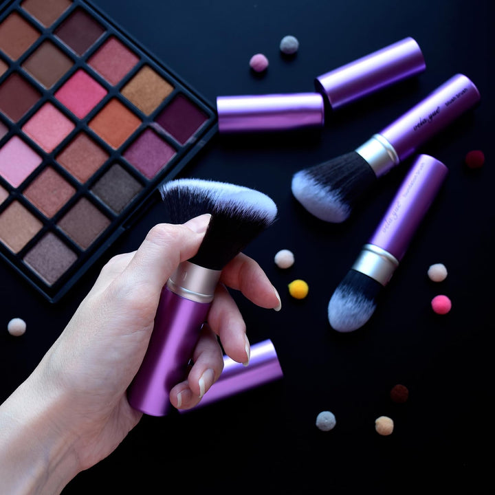 Retractable Angled Face Blush Bronzer Makeup Brush