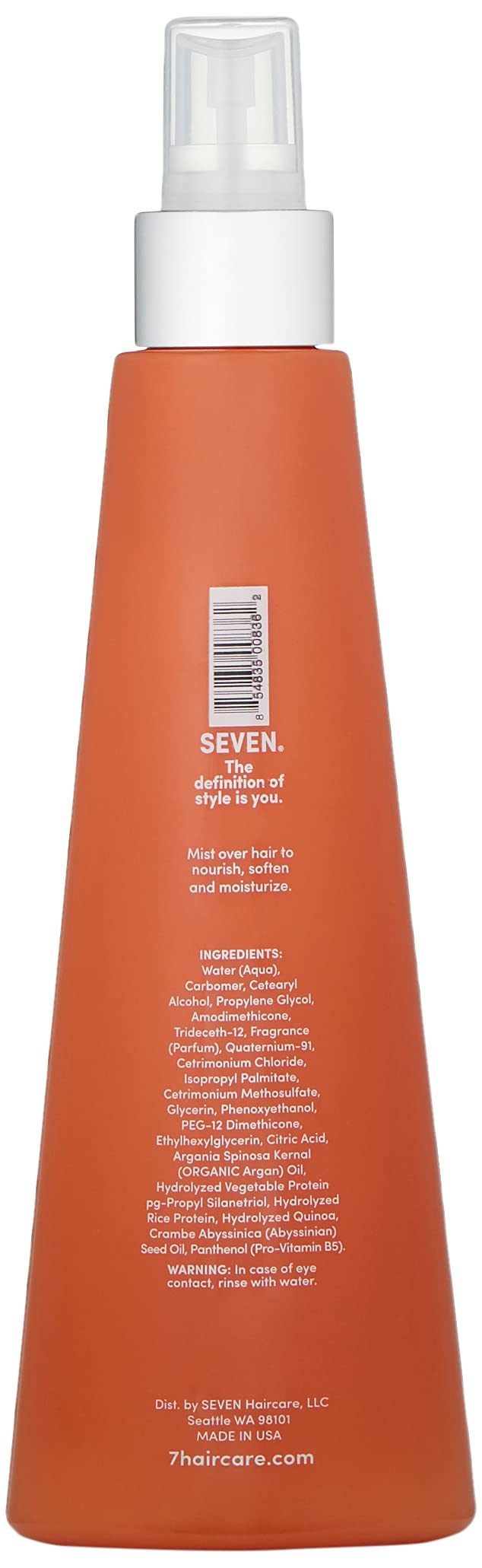 SEVEN GAZAR Hair Care Leave In Conditioner Detangler Spray, Hairspray for Women, Thin Dry Damaged, Curl-Defining, Wavy Curly Hair, Anti Frizz Detangling Spray, 8oz
