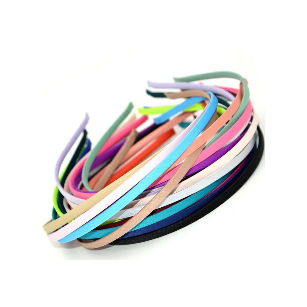 Carykon 20 Pcs Girls Women Diy Satin Fabric Covered Ribbon Headbands, Mixed Color