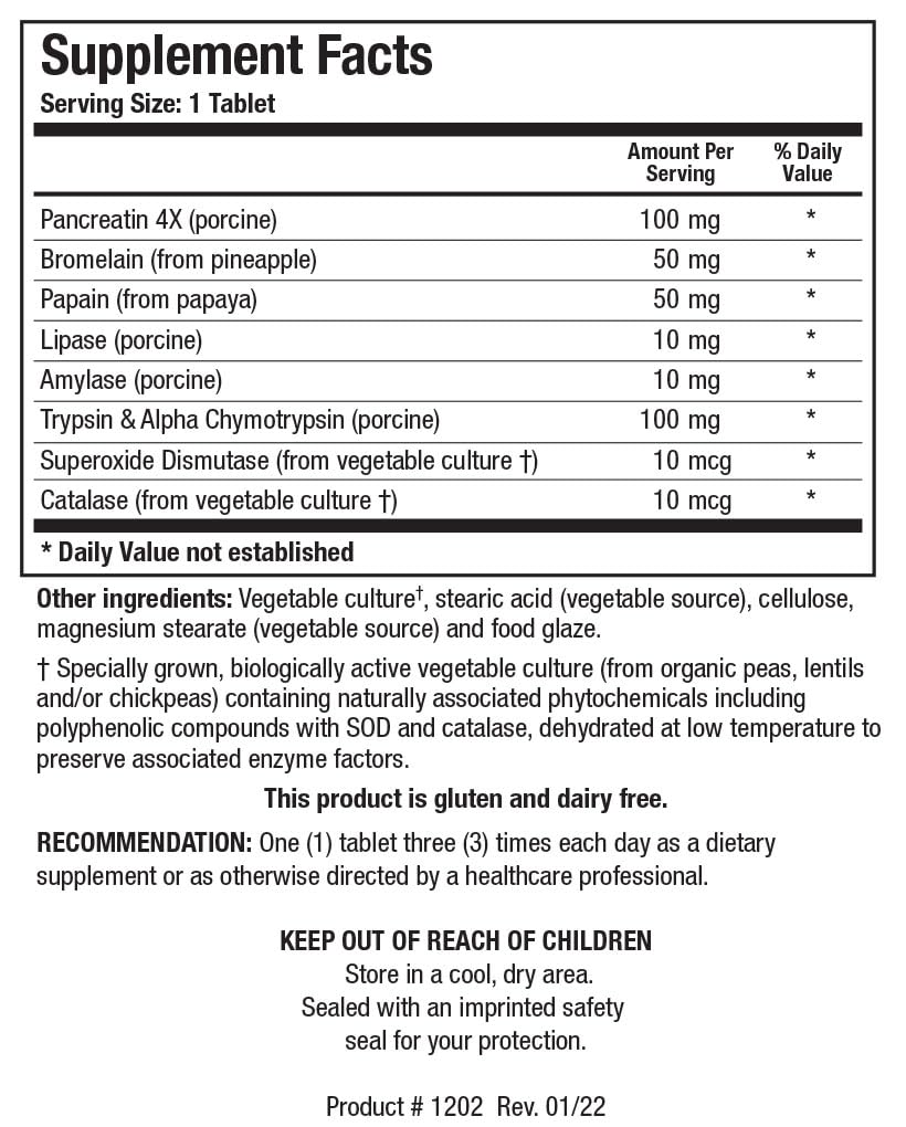 Biotics Research Intenzyme Fort™ Proteolytic Pancreatic Enzymes, Pancreatin, Bromelain, Papain, Lipase, Amylase–Supplement Supports Healthy Protein Digestion, Immune & Circulatory Function 500 Tablets