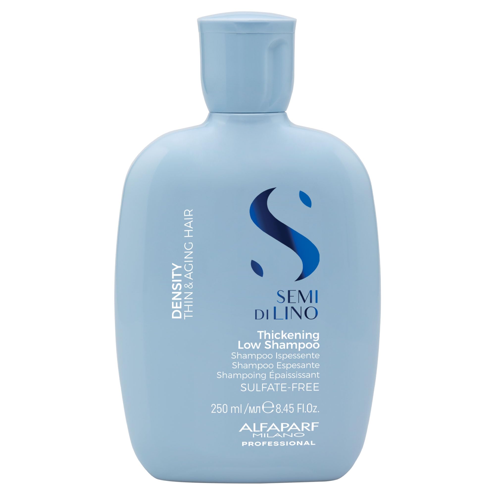 Alfaparf Milano Semi Di Lino Density Shampoo - Sulfate-Free Hair Thickening Shampoo - Gentle Cleansing Shampoo with Filler Complex - Protects & Hydrates for Long-Lasting Color