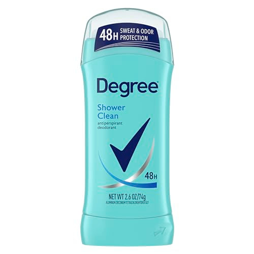 Degree Original Antiperspirant Deodorant Shower Clean Pack of 6 48-Hour Sweat & Odor Protection Antiperspirant for Women 2.6 oz