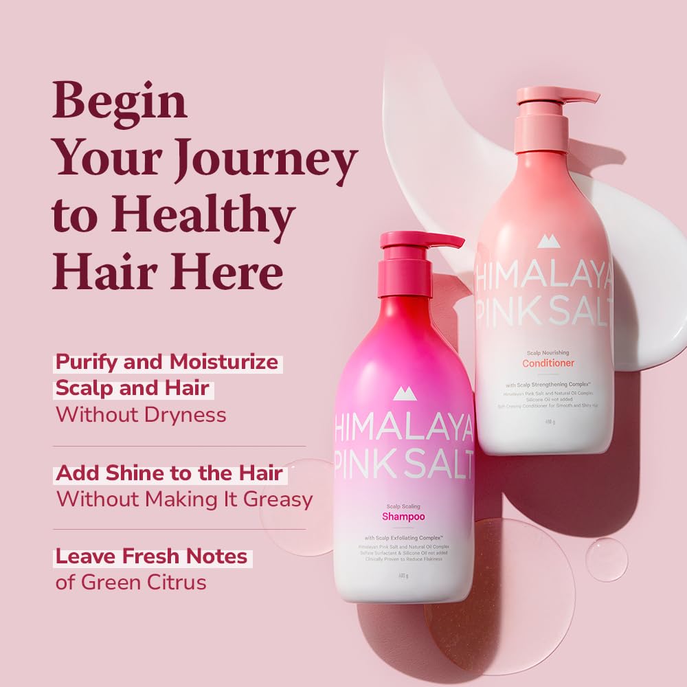 HIMALAYA PINKSALT Shampoo and Conditioner Set - Clarifying and Nourishing Hair Care Set for Itchy Scalp and Dry Hair - Apple Cider Vinegar, Natural Oil, Silicone-Free, Sulfate Free (21.1 oz x2)