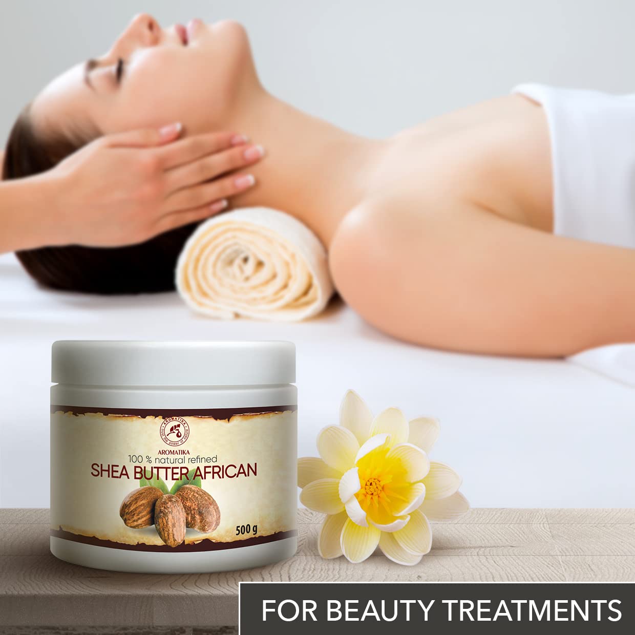 Shea Butter 500g - Refined - 100% Pure & Natural - African Shea Butter - Ghana- Best for Hair - Skin - Lip - Face - Body care - Karite Shea Butter