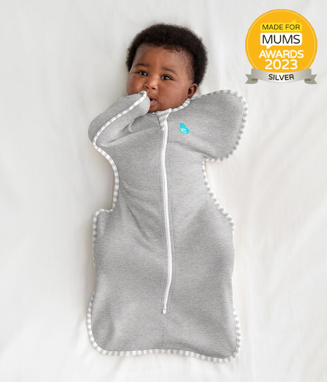 Love to Dream Swaddle UP, Baby Sleep Sack, Self-Soothing Swaddles for Newborns, Improves Sleep, Snug Fit Helps Calm Startle Reflex, New Born Essentials for Baby, 1.0 TOG, 13-19 lbs, Gray