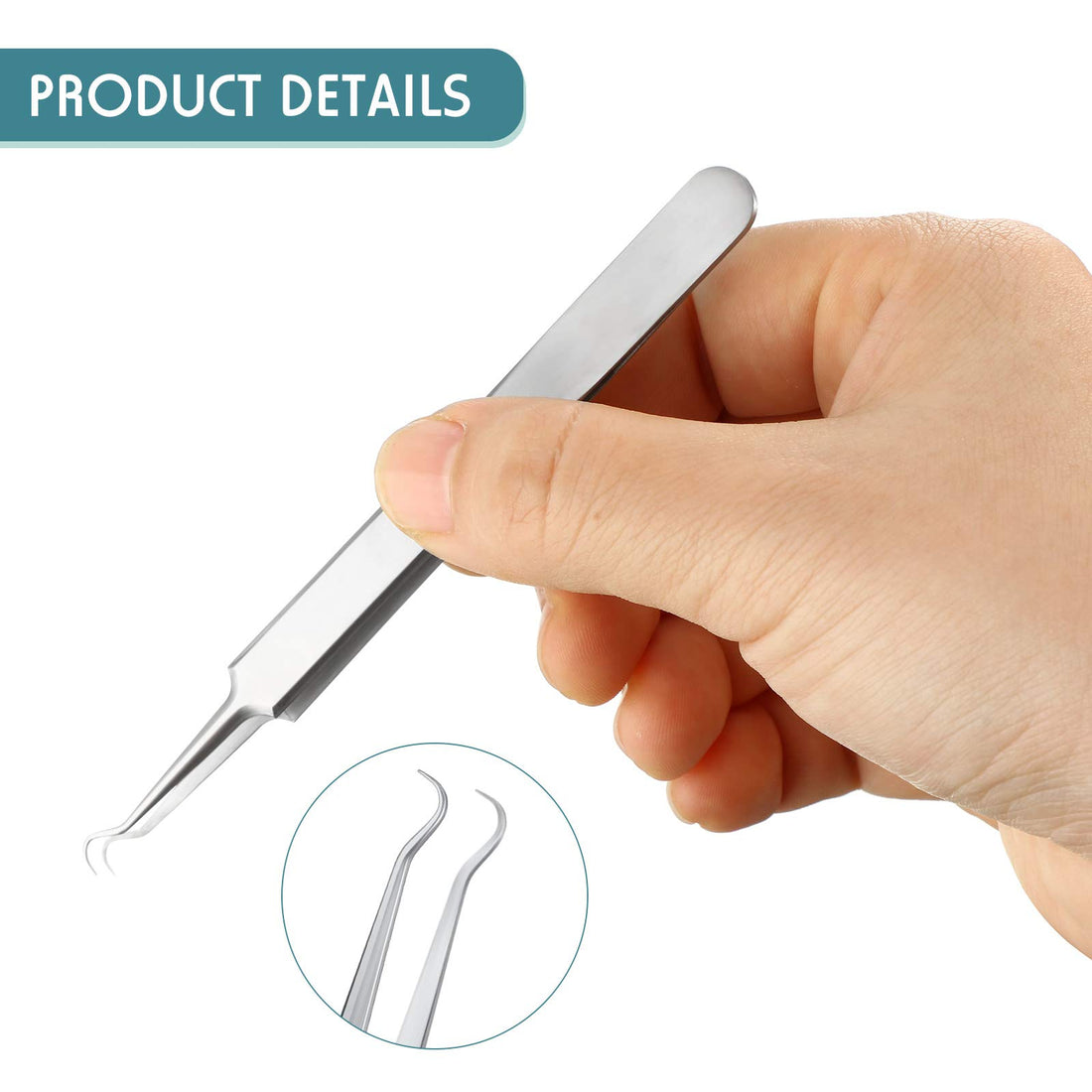 3 Pieces Blackhead Tweezers Acne Blemish Stainless Steel Blemish Extractor Tool for Remove Blackhead Acne Whitehead Pimple Bend Curved Tweezer Skin Blackhead Remover Tools