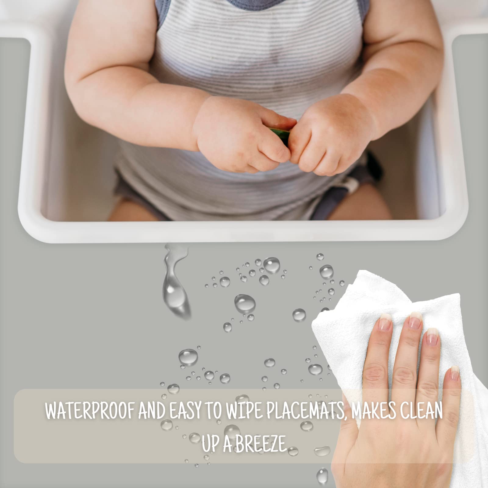 High Chair Placemat for IKEA Antilop Baby High Chair, Silicone Tray Finger Foods Placemat for Boys and Girls, Babies, Toddlers (Light Gray)