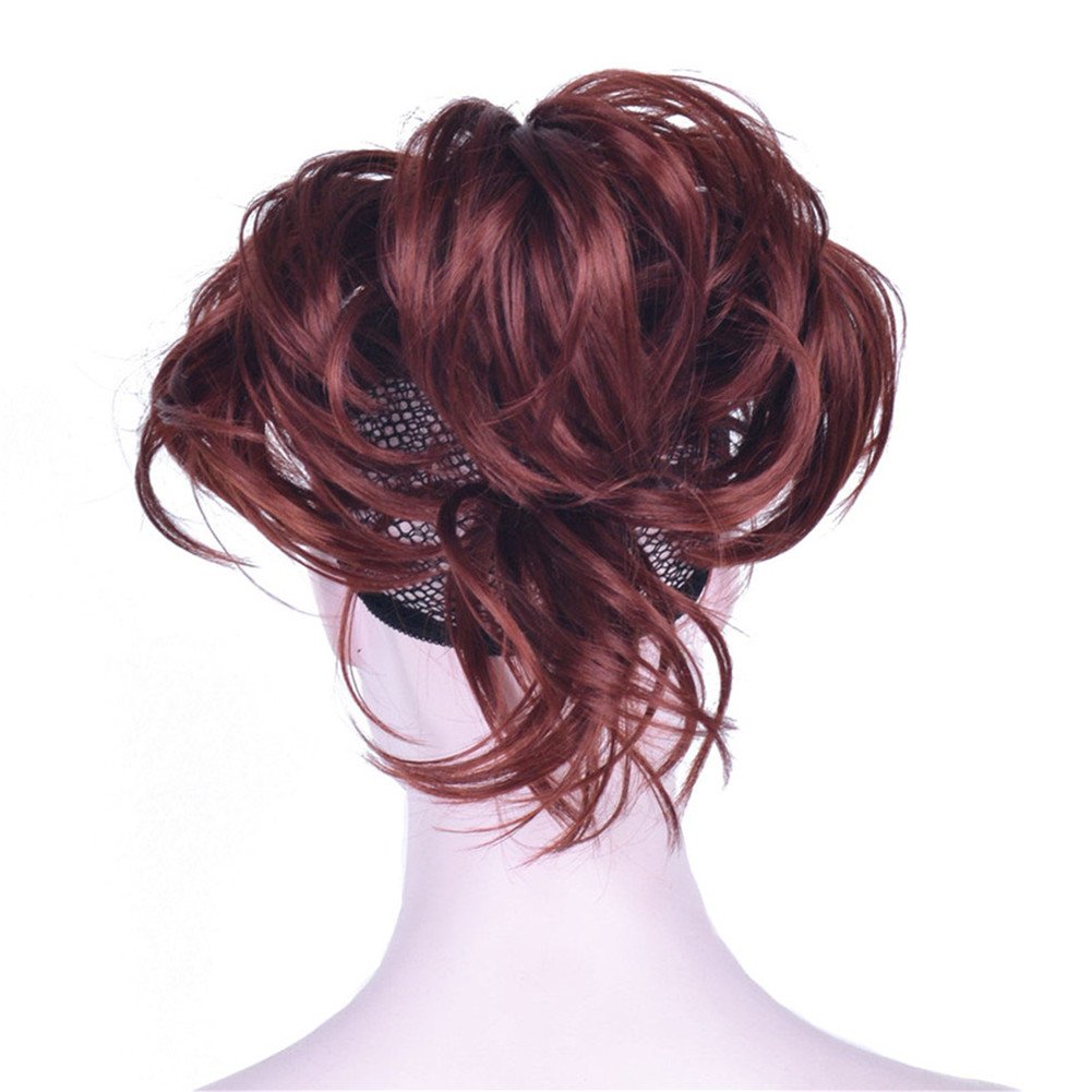 #131: Aimole Synthetic Ponytail Claw Clip-On Straight Wig Short Extensions Hair Hairpiece(131-Burgundy Red)