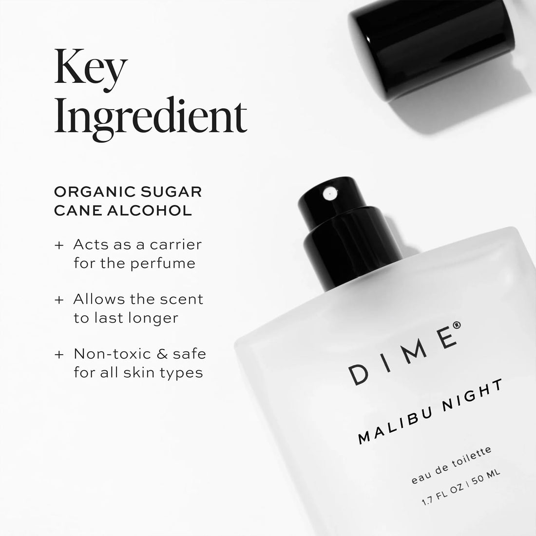 DIME Beauty Malibu Night Perfume, The Perfect Light and Floral Musk, Coconut Musk and Berries Scent, Hypoallergenic Clean Fragrance, Made in the United States, Eau de Toilette For Women (Malibu Night)