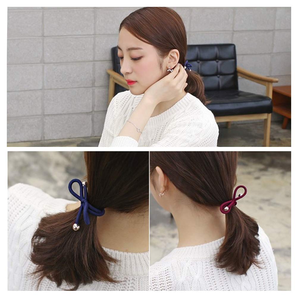 Casualfashion 20Pcs Elastic Hair Bow Ties Band Ponytail Holders Scrunchie Headband