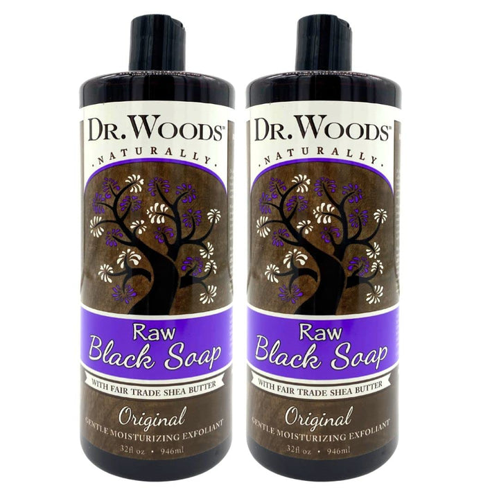 Dr. Woods Raw African Black Liquid Soap with Organic Shea Butter, 32 Ounce (Pack of 2)