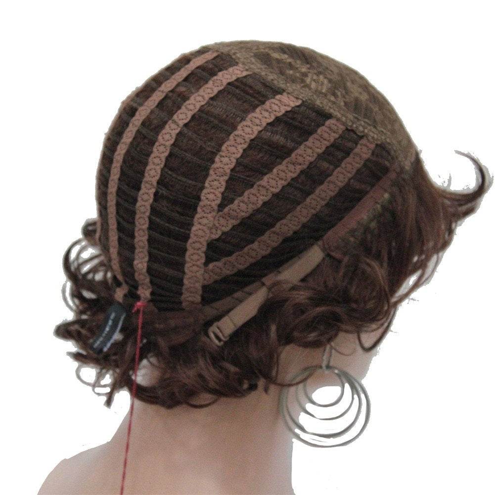 #31-Auburn: Aimole Synthetic Wigs Women'S Curly Ends Short Fiber Wig With Layered Bangs(31-Auburn)