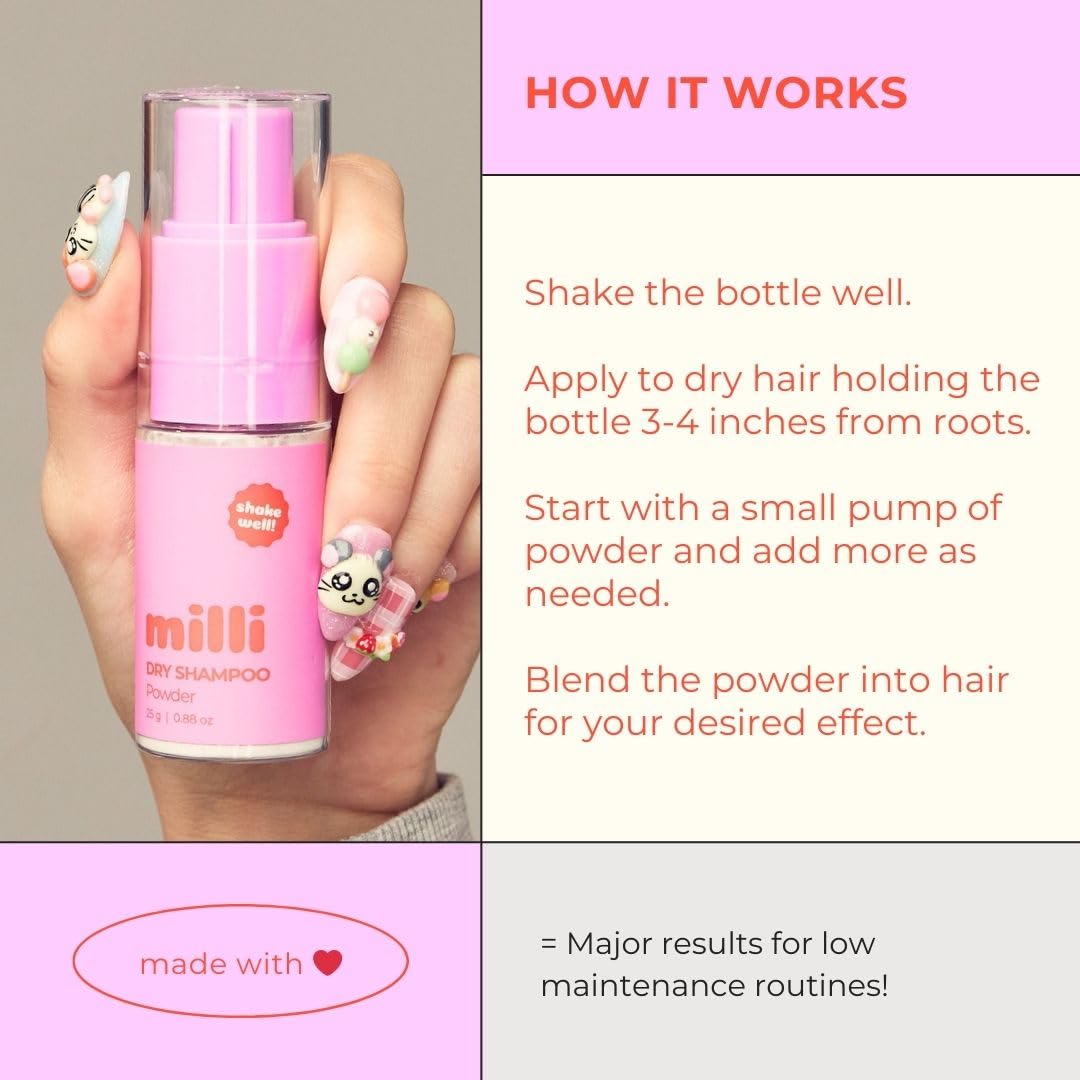 Dry Shampoo Powder to Absorb Oils, Instantly Refresh All Hair Styles, Non-Aerosol with Natural Purifying Ingredients, Long Lasting Travel Size Bottle with Precision Pump