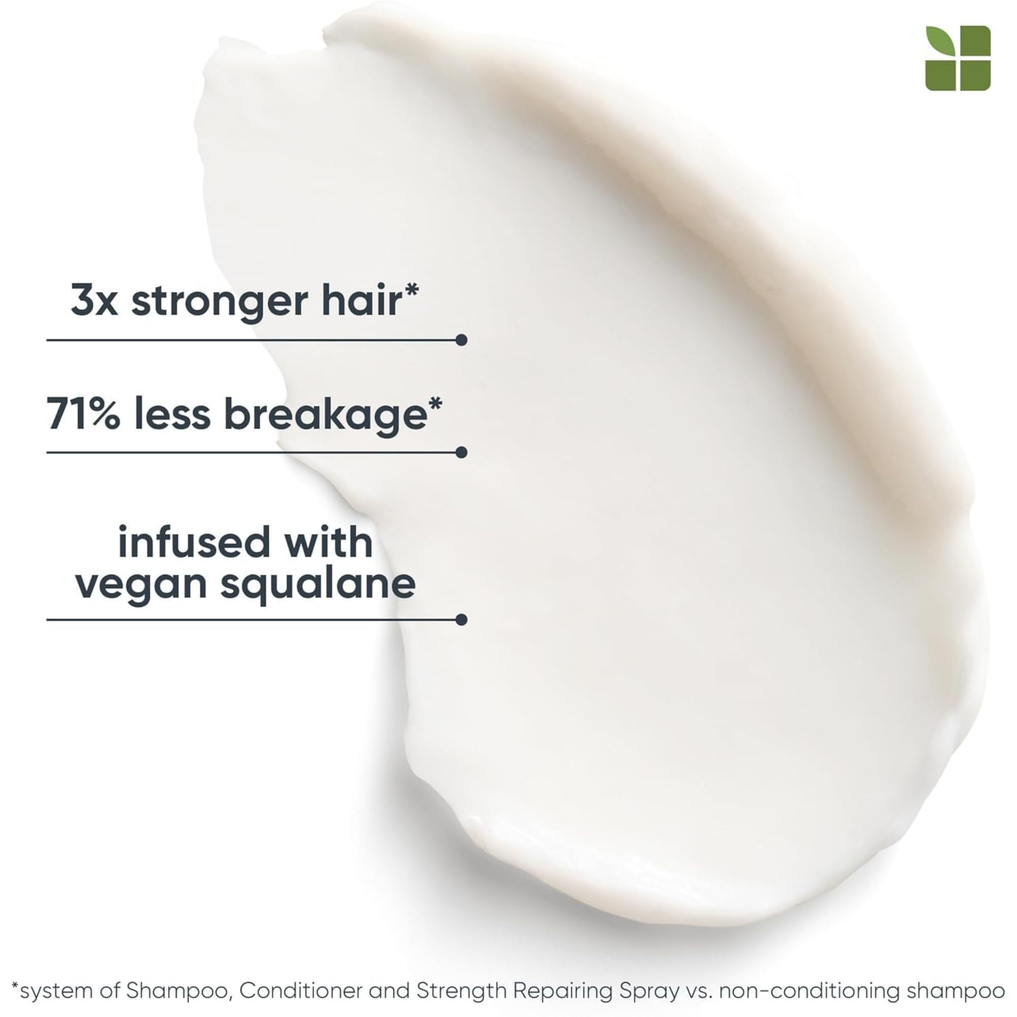Biolage Strength Recovery Conditioner - Moisturizes & Strengthens Damaged Hair, Softness & Shine, Olive Squalane & Vegan Proteins, Paraben-Free, Vegan, 7.9 Fl Oz, Packaging May Vary
