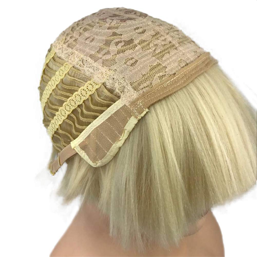 #613: Aimole Short Yaki Straight Synthetic Wigs Blonde Mushroom Head Wig Bowl Haircut Wigs Bob