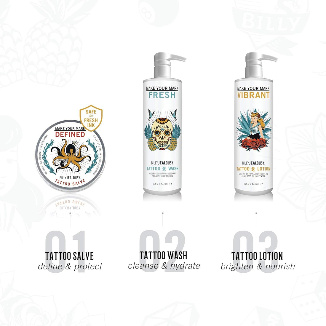 Billy Jealousy Make Your Mark Tattoo Wash, 16 Fl Oz