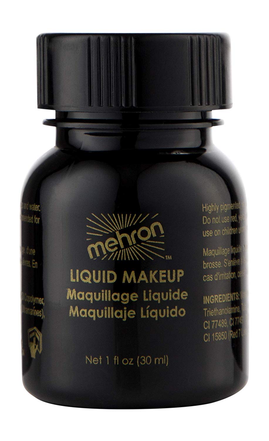 Mehron Makeup Liquid Face and Body Paint (1 oz) (BLACK)