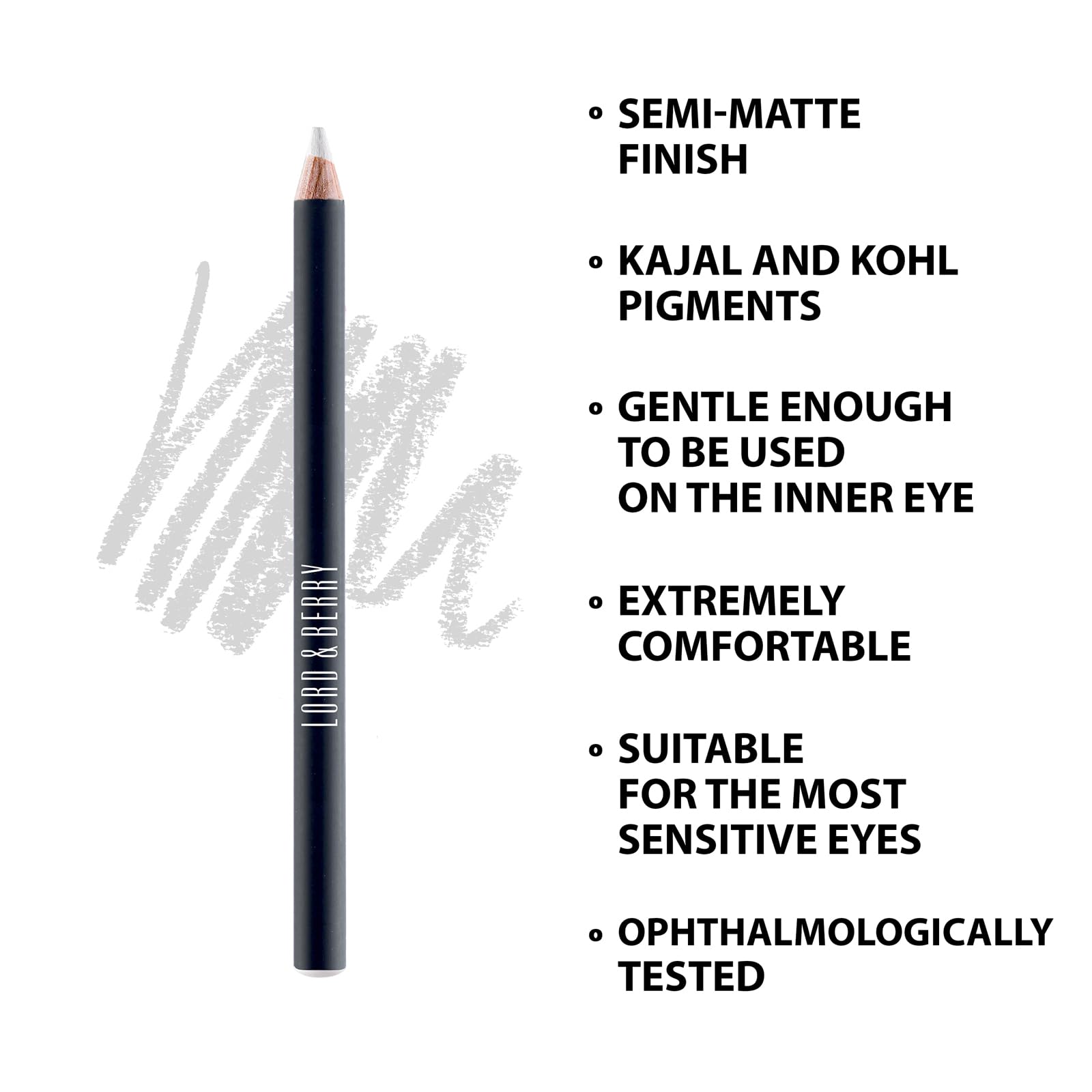 Lord & Berry Silk Kajal Eye Pencil, White, 1.36g